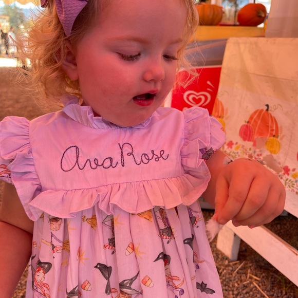 Smockingbird dress.Ava rose is stitched on the front but could be removed - Picture 2 of 4